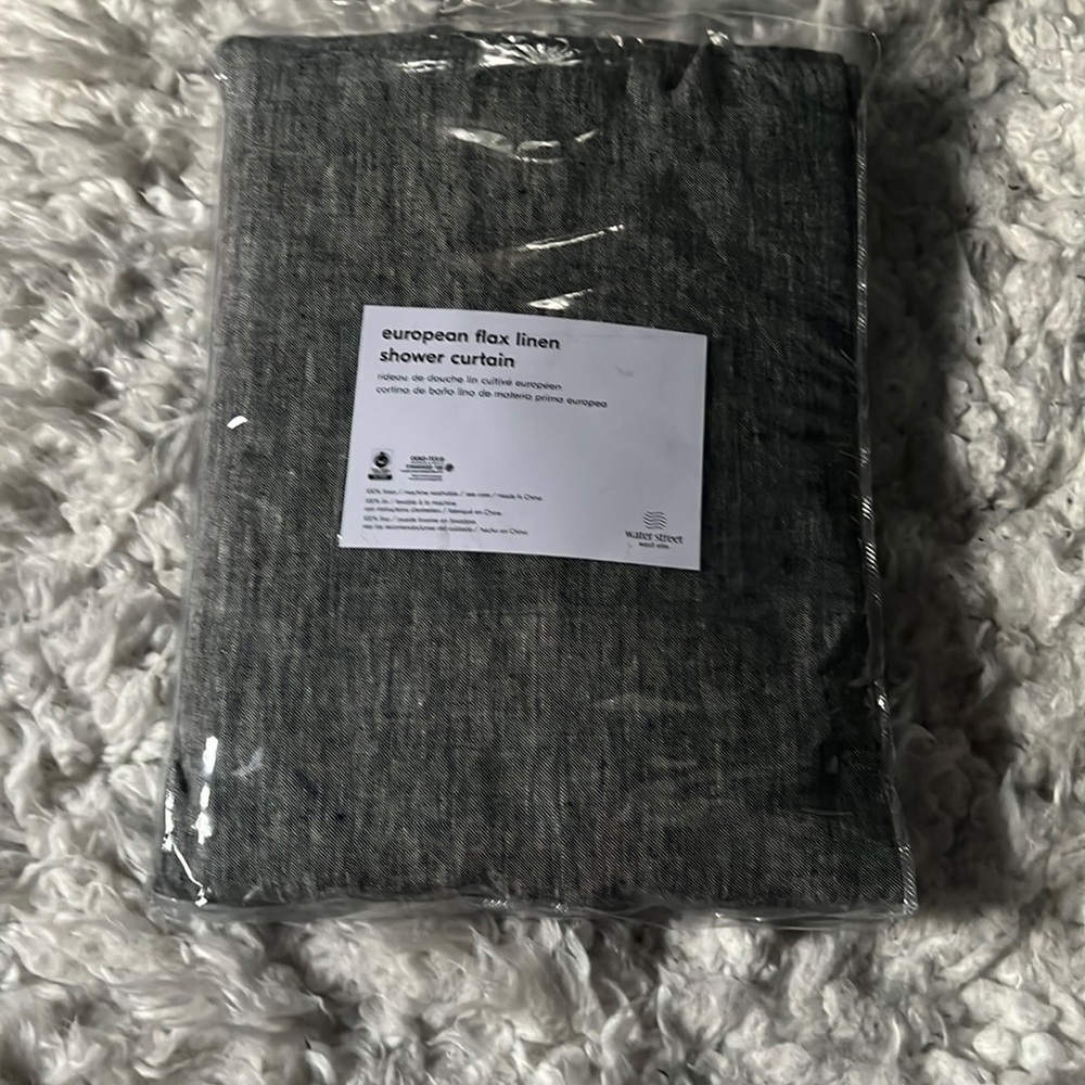 NWT West Elm Belgian Linen Shower Curtain